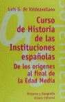 CURSO HISTORIA INSTITUCIONES ESPAÑOLAS