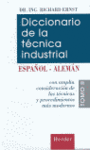DICCIONARIO DE LA TECNICA INDUSTRIAL ESPAÑOL-ALEMAN TOMO II