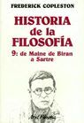 HISTORIA DE LA FILOSOFIA, 9. DE MAINE DE BIRAN A SARTRE