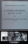 POESIA ESPAÑOLA DE 1935-1975, I. DE LA PREGUERRA A LOS AÑOS OSCUR