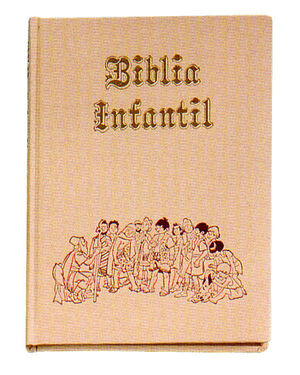 BIBLIA INFANTIL PIEL BEIGE PORTADA ORO - ROJO MOD-3