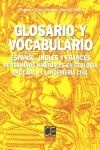 GLOSARIO Y VOCABULARIO ESPAÑOL-INGLES Y FRANCES