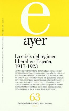 CRISIS DEL RÉGIMEN LIBERAL EN ESPAÑA (1917-1923)