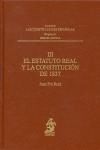 EL ESTATUTO REAL Y LA CONSTITUCION DE 1837 TOMO III
